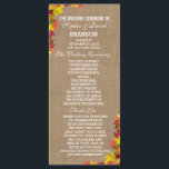 Rustic Fall quitte Burlap Wedding Programme Person<br><div class="desc">Design unique pour un thème mariage de automne avec un beau feuillage d'automne sur un arrière - plan de burlap. Ce design est un bon choix pour un mariage sur le thème de l'automne, un mariage forestier rustique, un mariage de automne jardin. Utilisez l'outil Customiser pour ajouter vos informations. Pour...</div>