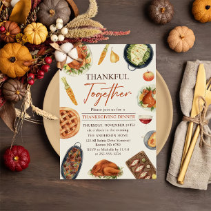 Rustic Fall Thanksgiving Turquie Dîner Invitation