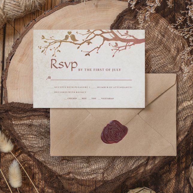 Rustic Fall Tree Inséparables mariage vintage RSVP (Créateur téléchargé)