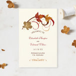 Rustic Falling Feuille Mariage de automne Programm<br><div class="desc">Cérémonie de mariage thématique automne design avec arrière - plan ivoire caractéristiques élégants parchemins et feuilles en automne couleurs Personnalisez le texte personnalisé pour votre fête de mariage, informations de cérémonie, et message de remerciement. Remarque : ces programmes de papier poids texte arrivent à plat et nécessitent un pliage pour...</div>