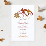 Rustic Falling Feuille Mariage de automne Programm<br><div class="desc">Le programme de cérémonie mariage à thème d'automne avec arrière - plan ivoire présente des parchemins élégants et des feuilles aux couleurs d'automne. Personnalisez le texte personnalisé pour votre fête de mariage, informations de cérémonie, et message de remerciement. Remarque : ces programmes de papier poids texte arrivent à plat et...</div>
