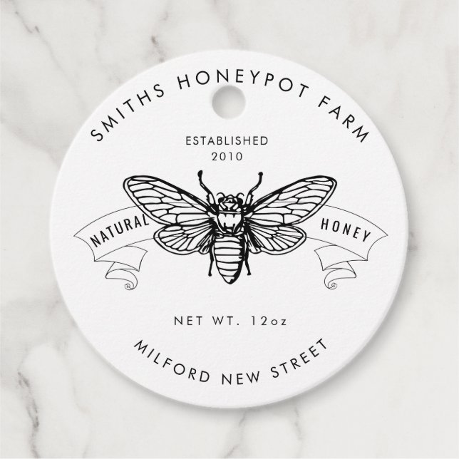 Rustic Farm shop miel pot étiquette petite entrepr (Devant)