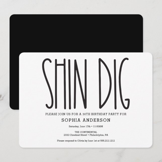 Rustic Farmhouse Anniversaire Fête Invitation Drôl (Devant / Derrière)