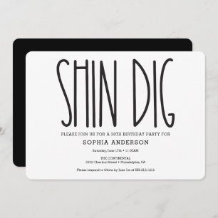 Rustic Farmhouse Anniversaire Fête Invitation Drôl