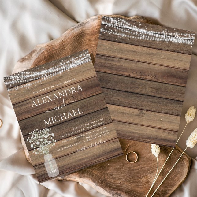 Rustic Farmhouse Baby's Breath Jar Mariage (Créateur téléchargé)