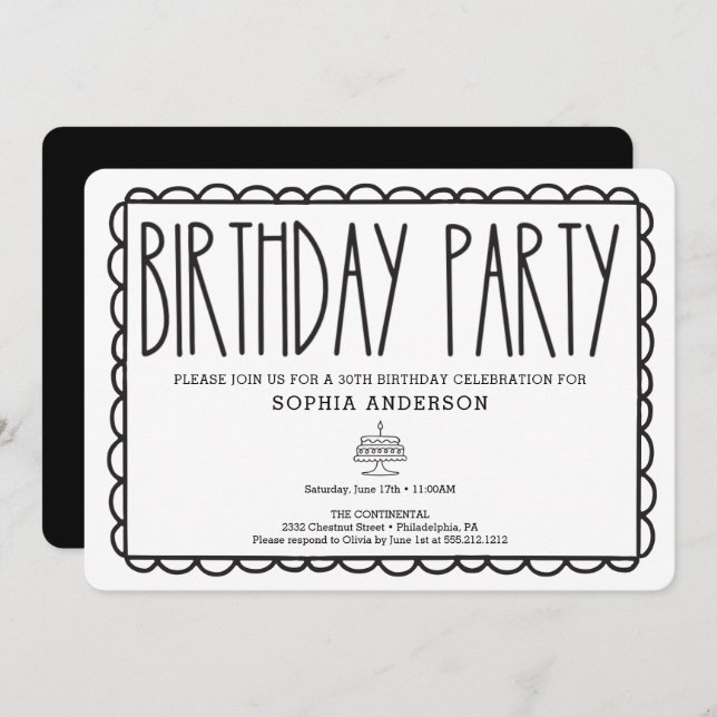 Rustic Farmhouse Invitation de fête d'anniversaire (Devant / Derrière)