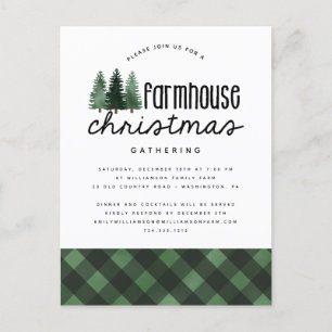 Rustic Farmhouse Noël Plaid Party Invitation