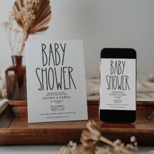 Rustic Farmhouse Simple Baby shower Invitation
