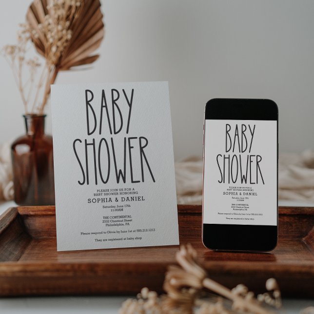 Rustic Farmhouse Simple Baby shower Invitation (Créateur téléchargé)