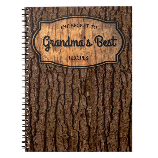 Rustic Faux Wood Grain Tree Bark Recette Livre de  (Devant)