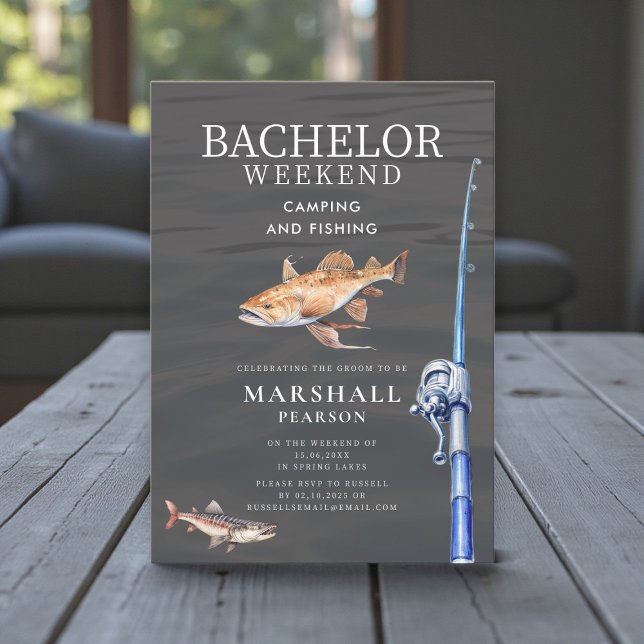Rustic Fishing Bachelor Weekend Invitation (Créateur téléchargé)