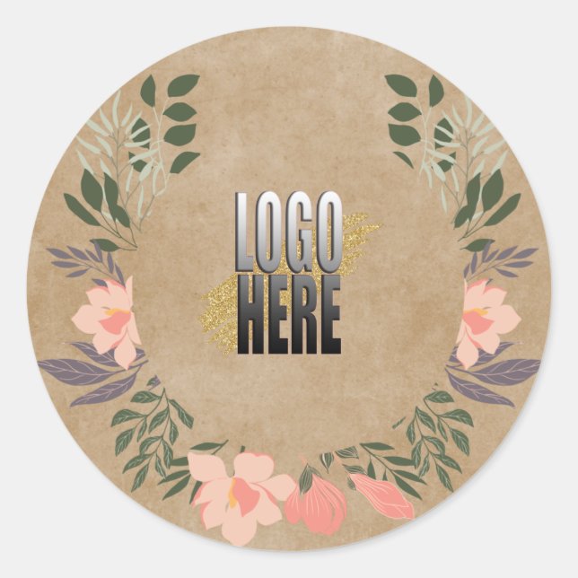 Rustic Floral Ajoutez Votre Sticker Logo (Devant)