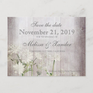 Rustic Floral Enregistrer La Carte Postale Date