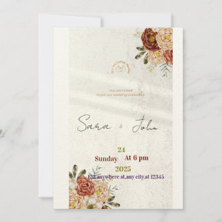 Rustic Floral Wedding Invitation | Elegant Boho St