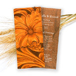 Rustic Flower Country Programme de mariage occiden<br><div class="desc">Donnez à vos invités l'ordre de votre cérémonie de mariage de style ranch avec le charmant Rustic Flower Barn Country Western Wedding Program. Ce programme de chronologie mariage équestre personnalisé, décontracté mais élégant, présente une photo de ferme revisitée numériquement d'une selle de cheval en cuir à outils marron avec un...</div>