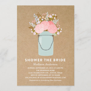 RUSTIC FLOWERS    INVITATION DE DOUCHE BRIDALE