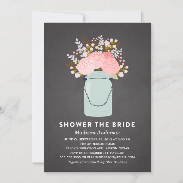 RUSTIC FLOWERS | INVITATION DE DOUCHE BRIDALE (Devant)