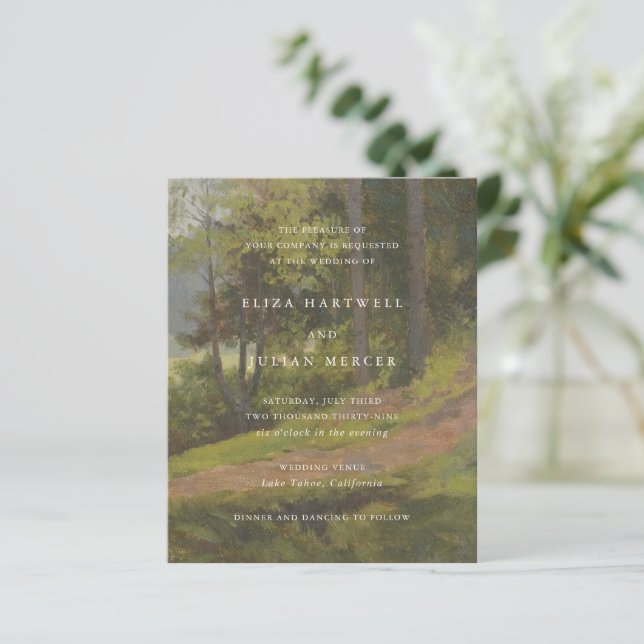 Rustic Forest Elegant Wedding Invitation (Debout devant)
