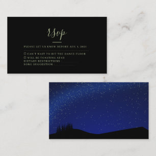 Rustic Forest Starry Night Wedding Carte Rsvp