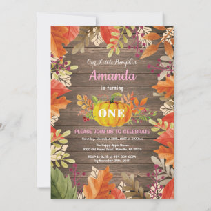 Rustic Girl Citrouille Automne Invitation Annivers