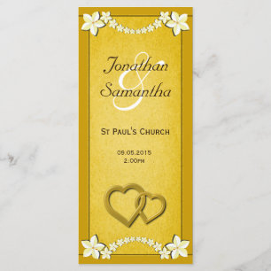 Rustic Gold Floral Wedding Programme Modèles