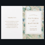 Rustic Gold Green Watercolor Programme de mariage<br><div class="desc">Ce programme de cérémonie mariage présente une aquarelle peinte de la verdure botanique et de l'eucalyptus avec un faux cadre rectangle d'or sur un arrière - plan d'impression papier imitation kraft. Pour une personnalisation plus avancée de cette conception, cliquez sur le lien Personnaliser supplémentaire pour modifier la police, la taille...</div>