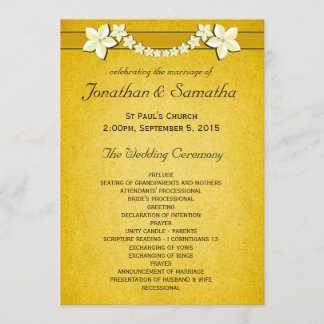 Rustic Gold Wedding Programme Cérémonie & Fête