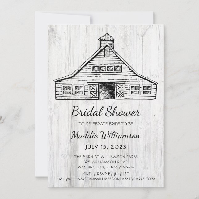 Rustic Grange Bois Bridal Show Invitation (Devant)