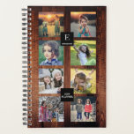 Rustic grange bois famille photo collage personnal<br><div class="desc">Bois de grange rustique personnalisé photo de famille collage,  planificateur.
Vous pouvez le personnaliser et ajouter vos propres photos à l'avant,  ajouter votre nom,  monogramme,  texte et année.</div>