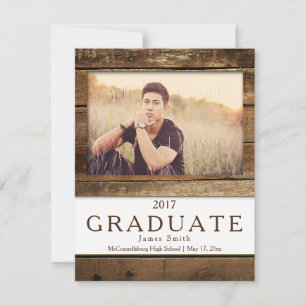 Rustic Grange Faire-part de graduation photo en bo