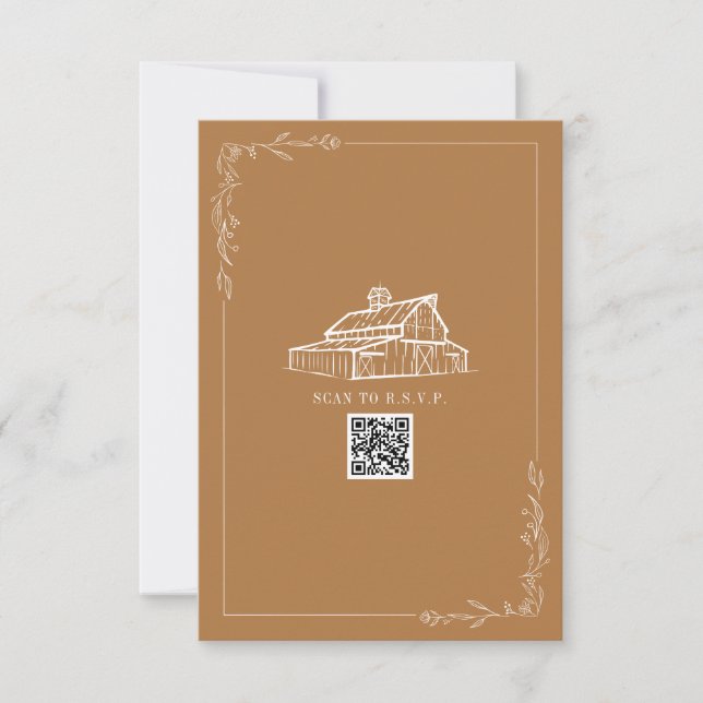 Rustic Grange Goldenrod QR Code Mariage RSVP (Devant)