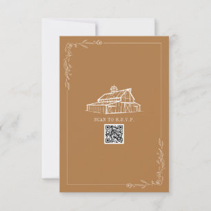 Rustic Grange Goldenrod QR Code Mariage RSVP