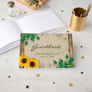 Rustic Grange Mariage Sunflower Livre d'or
