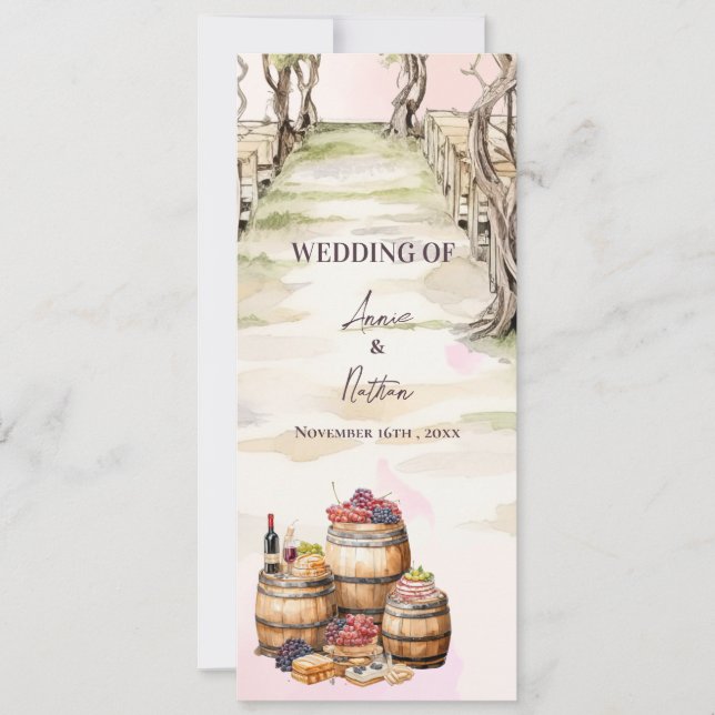 Rustic Grapevine-Inspiré Programme de mariage de l (Devant)