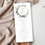 Rustic Green Foliage Wreath Wedding Programme<br><div class="desc">Si vous avez besoin d'une personnalisation supplémentaire,  n'hésitez pas à m'envoyer un message sur yellowfebstudio@gmail.com .</div>
