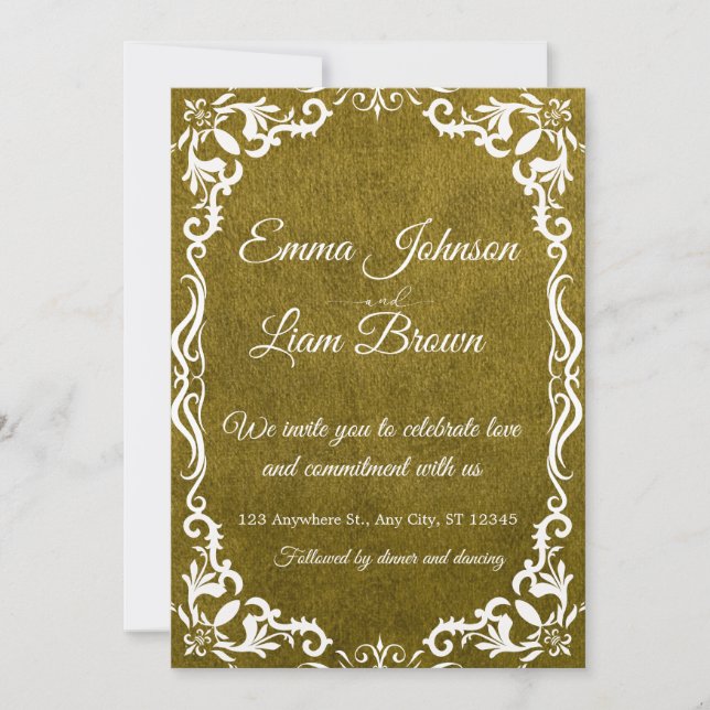 Rustic Green Mexican Wedding Invitation (Devant)
