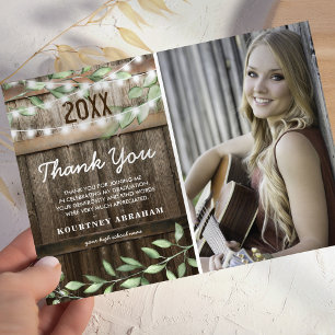 Rustic Green Photo Graduation Merci photo