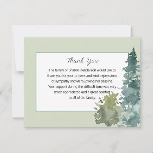 Rustic Greenery Funeral Merci Carte de note