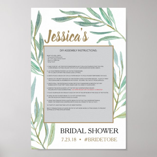 Rustic Greenery Photo Prop Poster Frame (Devant)