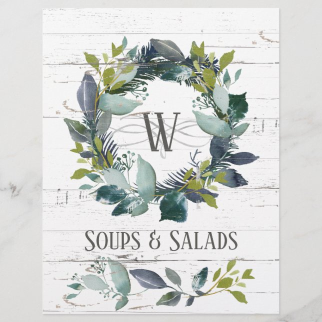 Rustic Greenery Wreath Recette Organisateur Divide (Devant)