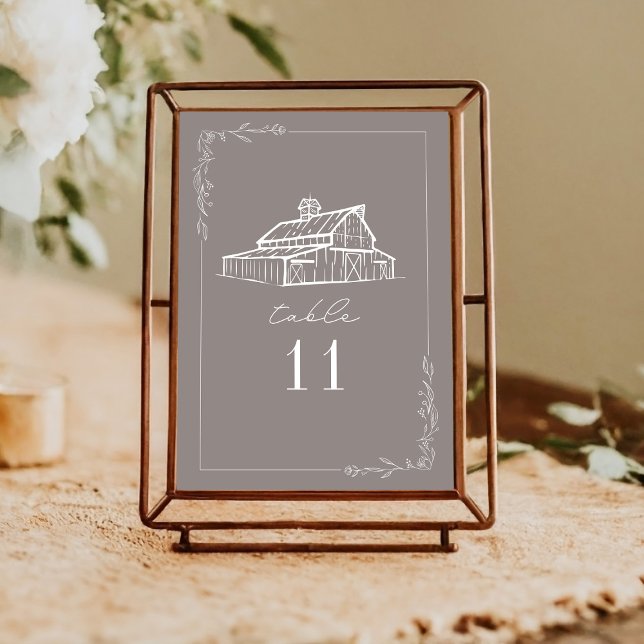 Rustic Gris Améthyste Gris Mariage Numéro de table (Créateur téléchargé)