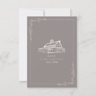 Rustic Gris de mariage Amethyst Gris RSVP
