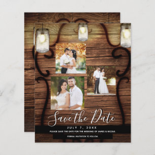 Rustic Hanging Lights Mariage Photo Enregistrer la