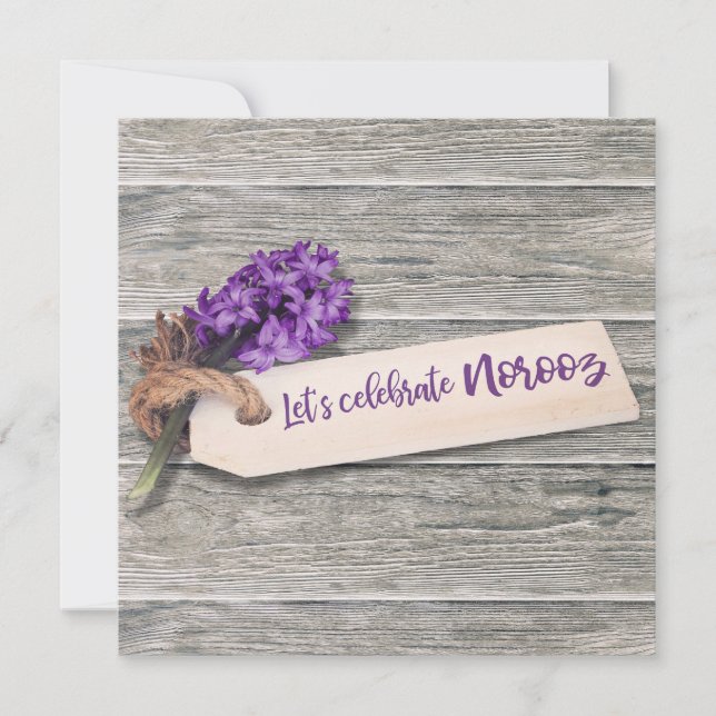 Rustic Happy Norooz Hyacinth - Invitation (Devant)