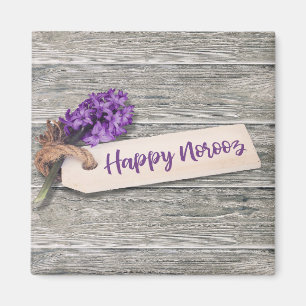Rustic Happy Norooz Hyacinth - Magnet