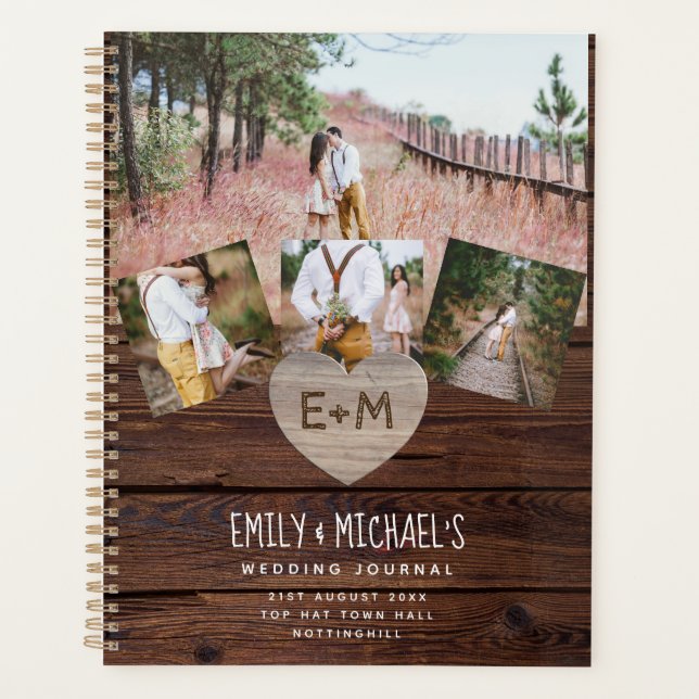 Rustic Heart Photo Mariage Fête des mariées Journa (Devant)