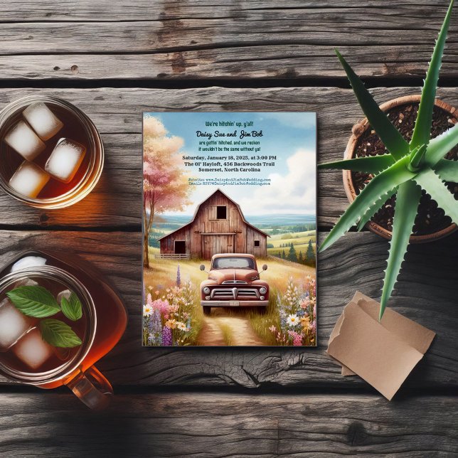 Rustic Hillbilly Campagne Faire-part de mariage (Créateur téléchargé)