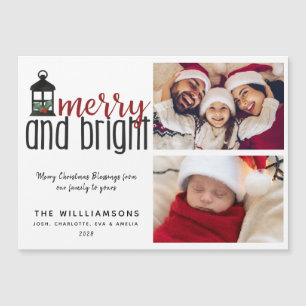 Rustic Holly Joyeux et brillant deux photos Noël