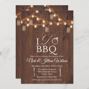 Rustic I DO BBQ Couples Showwwvous Invitation