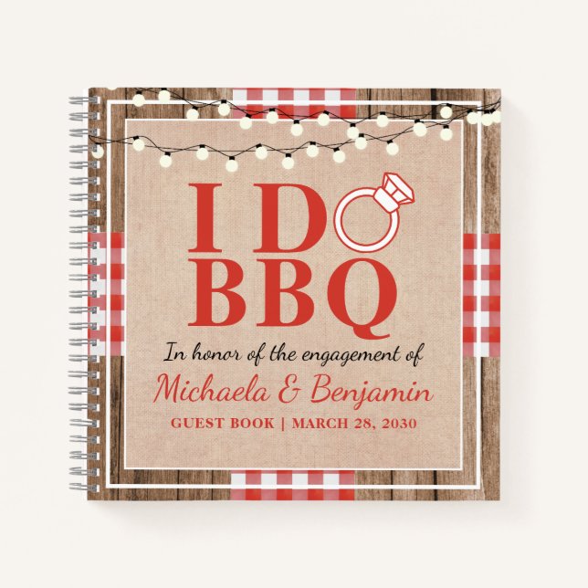 Rustic I Do BBQ Engagement Party Couple Livre d'in (Devant)